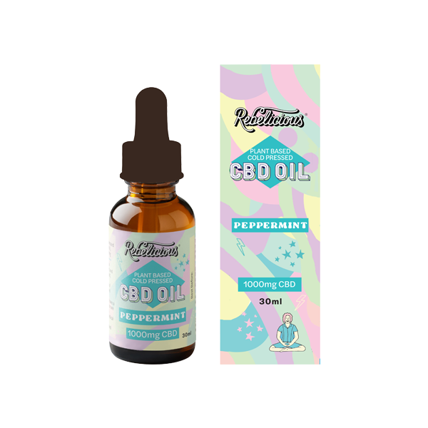 Rebelicious 1000mg Peppermint Plant Based Cold Pressed CBD Oil - 30ml - Vape Center