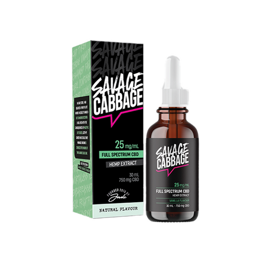 Savage Cabbage 750mg CBD Oil Natural 30ml - Vape Center