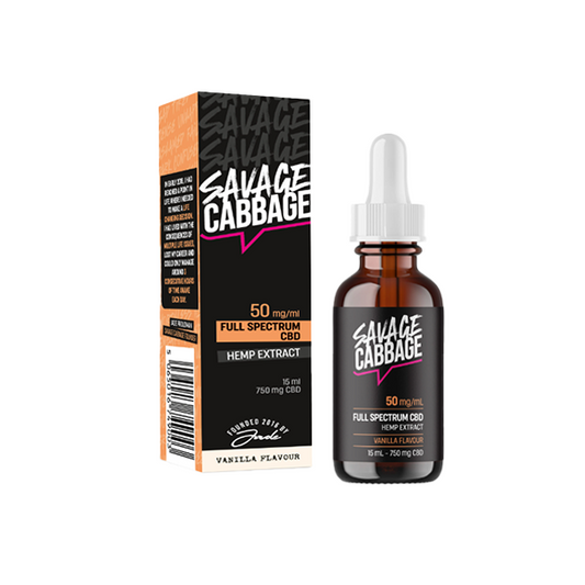 Savage Cabbage 750mg CBD Oil Vanilla 15ml - Vape Center