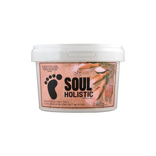 Soul Holistic 100mg CBD Himalayan Pink Salt Unscented Foot Salt - 500g - Vape Center