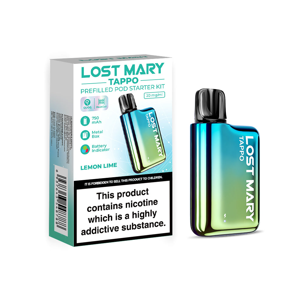 Lost Mary Tappo Pro Pre Filled Pod Kit - Blue Green [Lemon Lime 20mg]-0