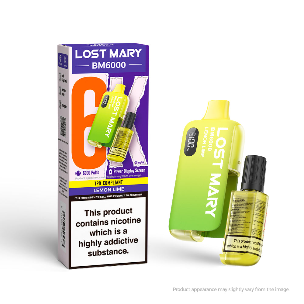 Lost Mary BM6000 Rechargeable Pod - Lemon and Lime [20MG]