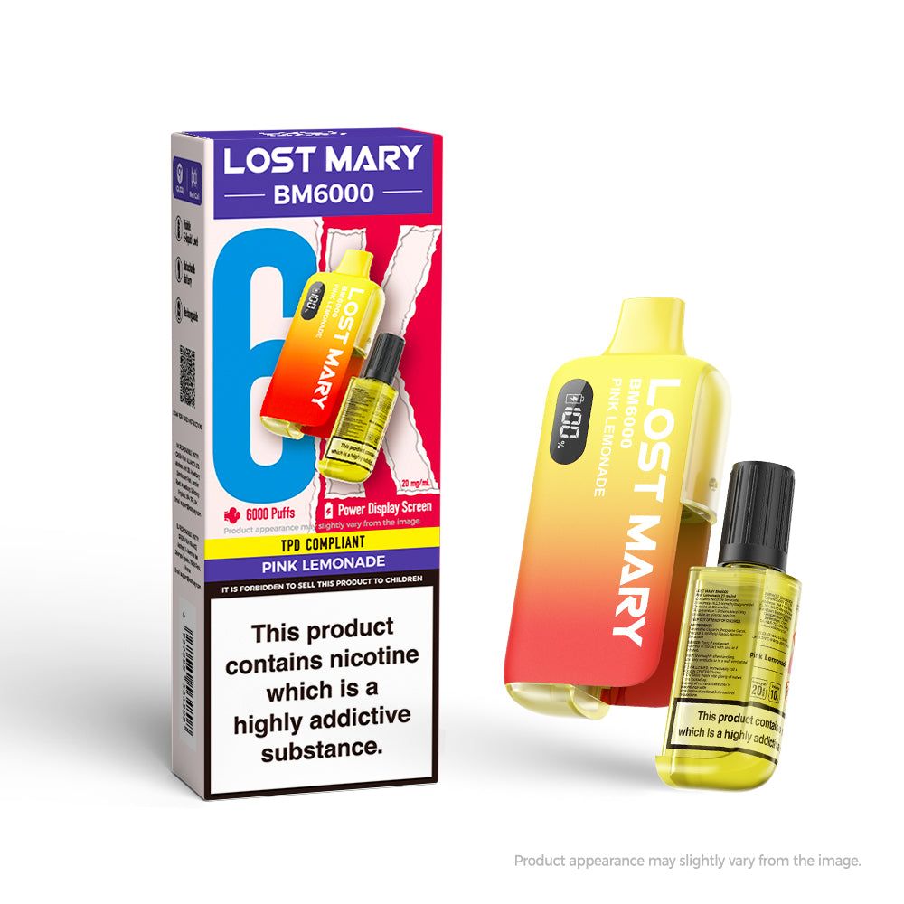 Lost Mary BM6000 Rechargeable Pod - Pink Lemonade [20MG]